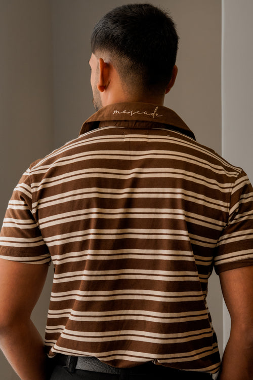 4-Buttoned Polo - Mocha Brown