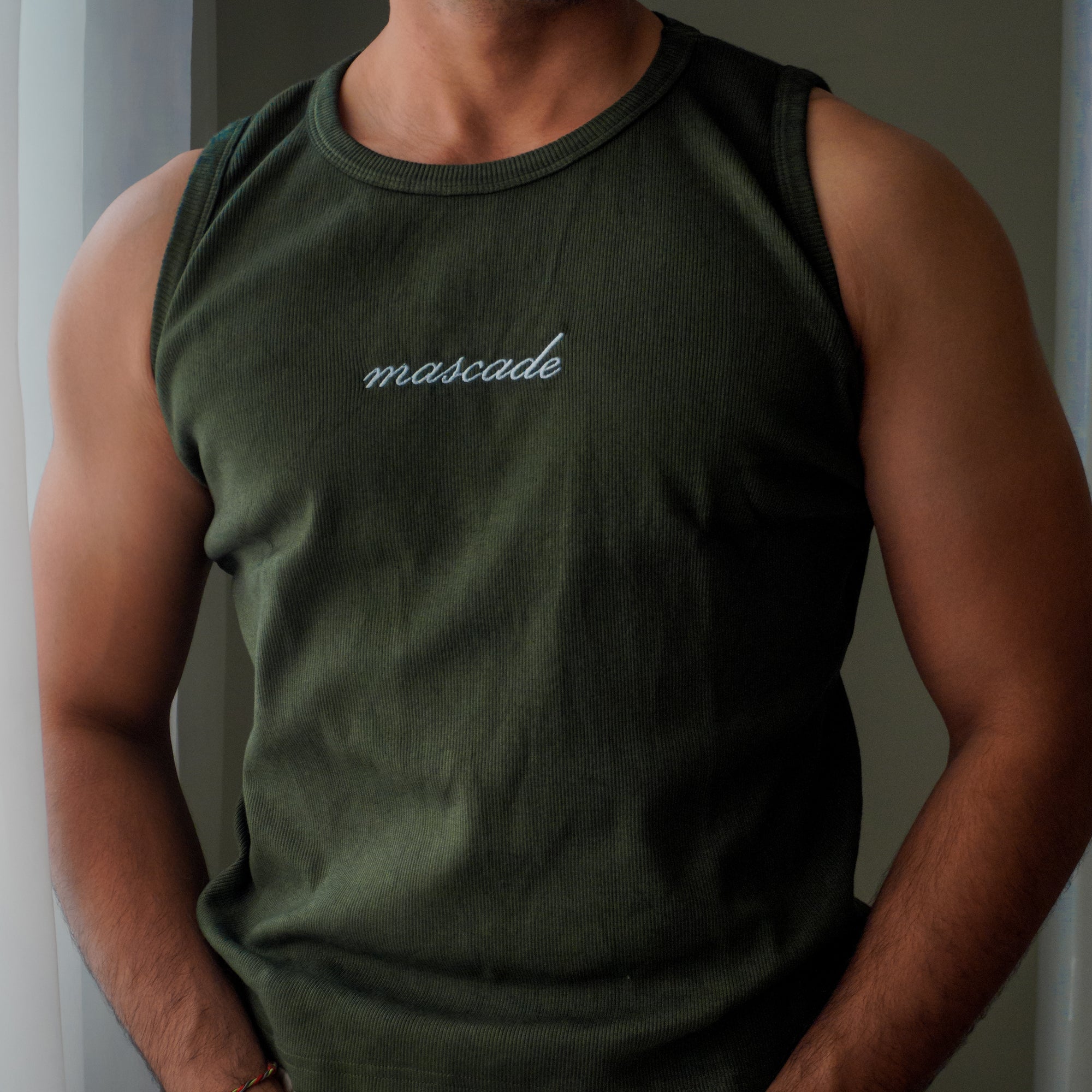 Regent Ribbed Vest – Everpine Green