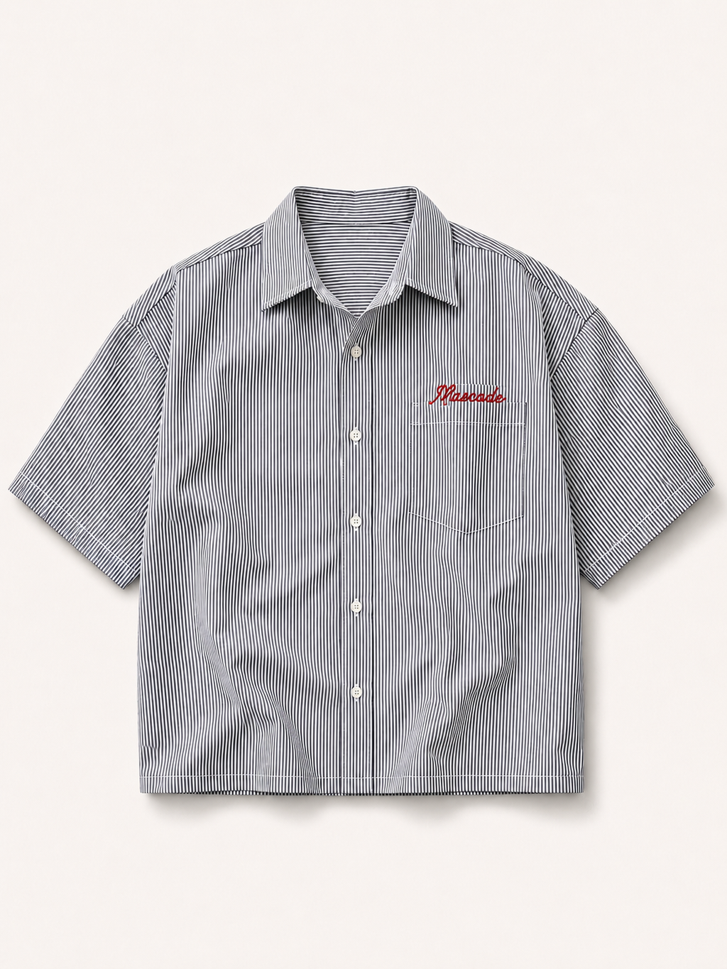 The Oxford Boxy Shirt - Grey-White