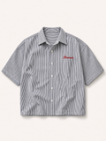 The Oxford Boxy Shirt - Grey-White