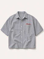 The Oxford Boxy Shirt - Grey-White