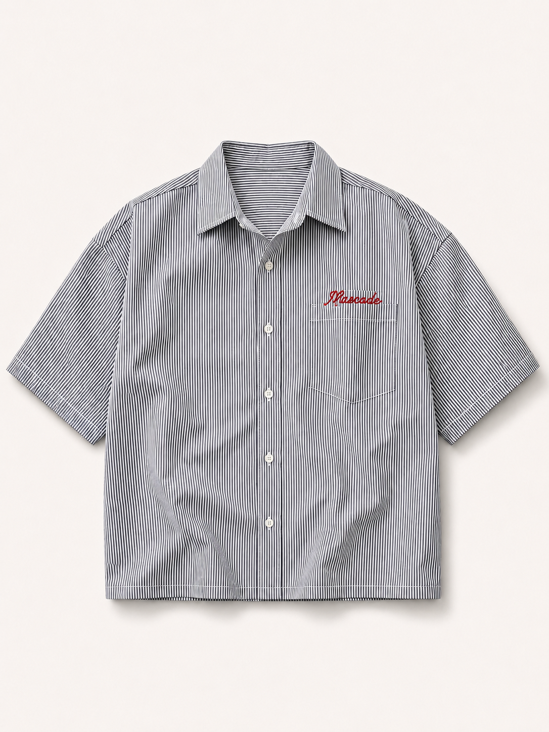 The Oxford Boxy Shirt - Grey-White