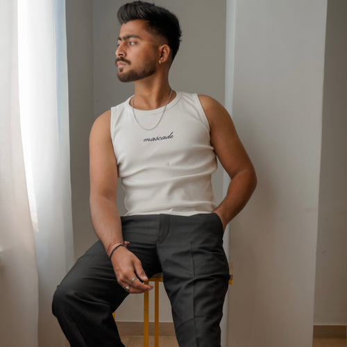 Regent Ribbed Vest - White