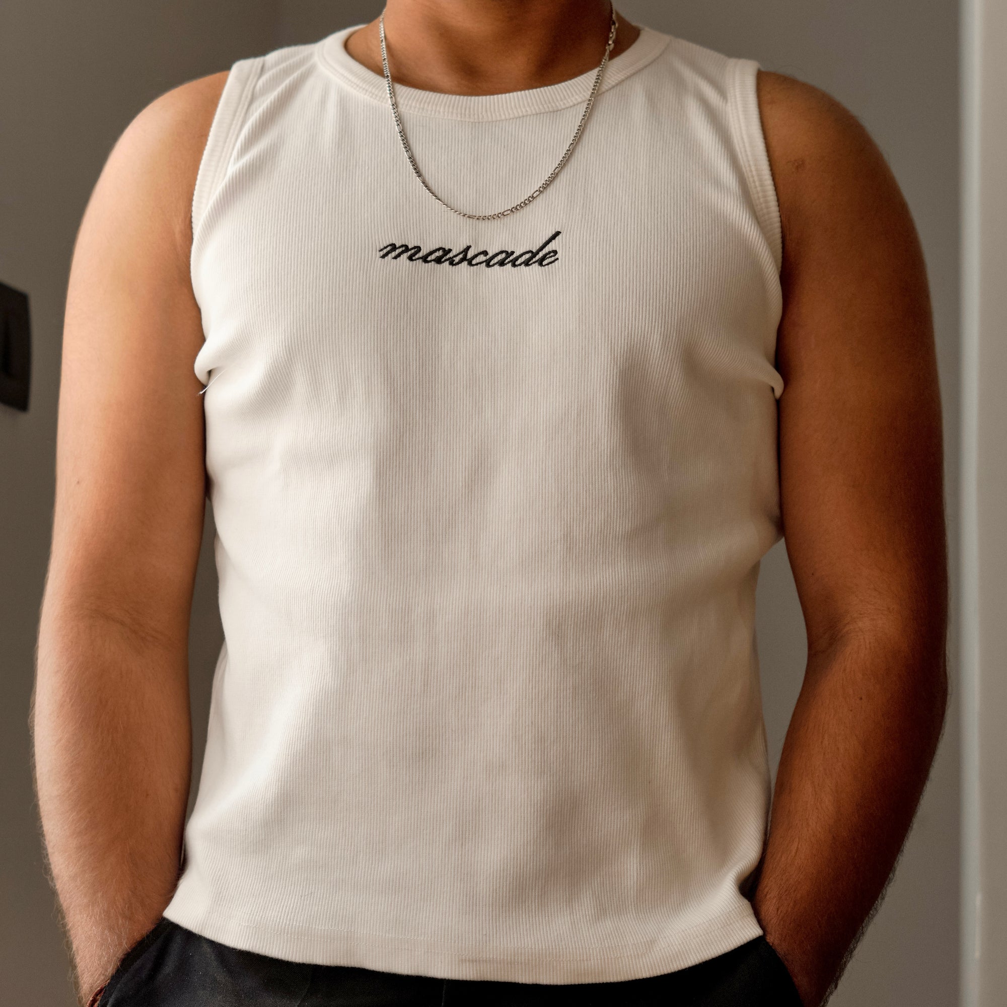 Regent Ribbed Vest - White