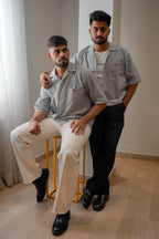 The Oxford Boxy Shirt - Grey-White