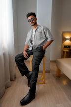 The Oxford Boxy Shirt - Grey-White