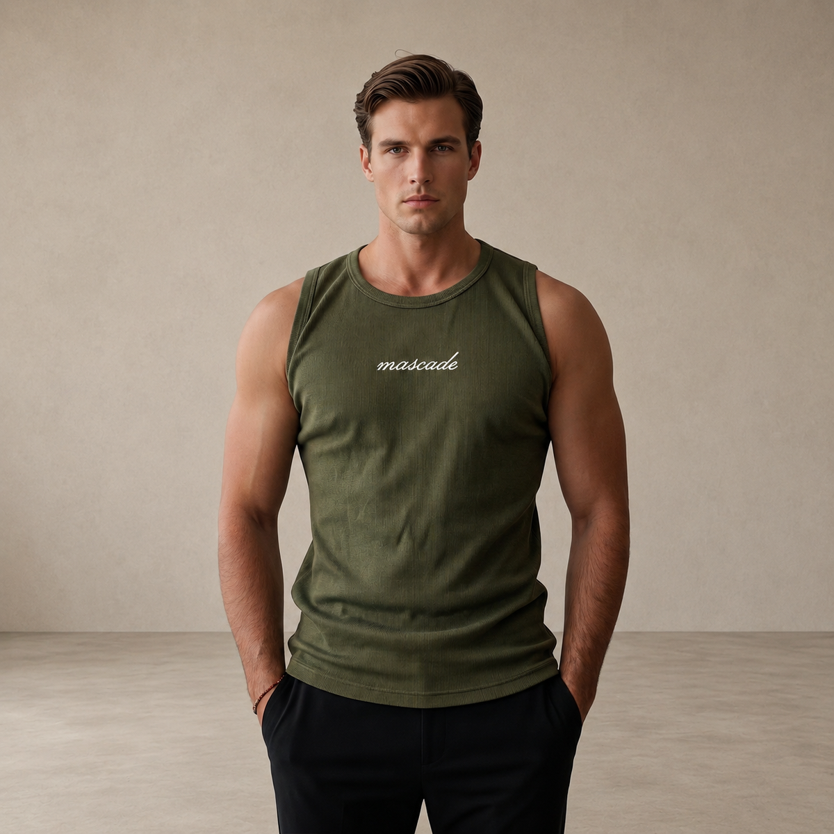 Regent Ribbed Vest – Everpine Green