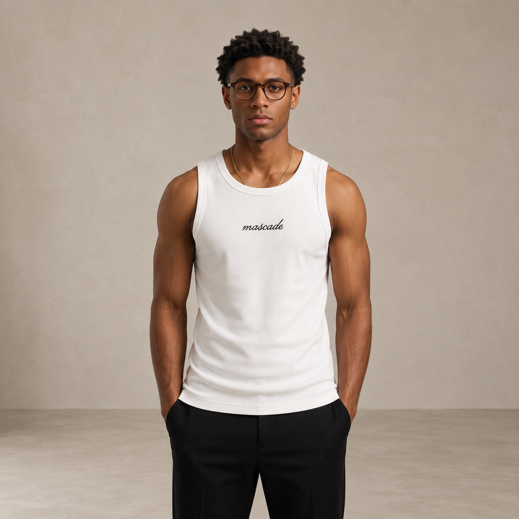 Regent Ribbed Vest - White