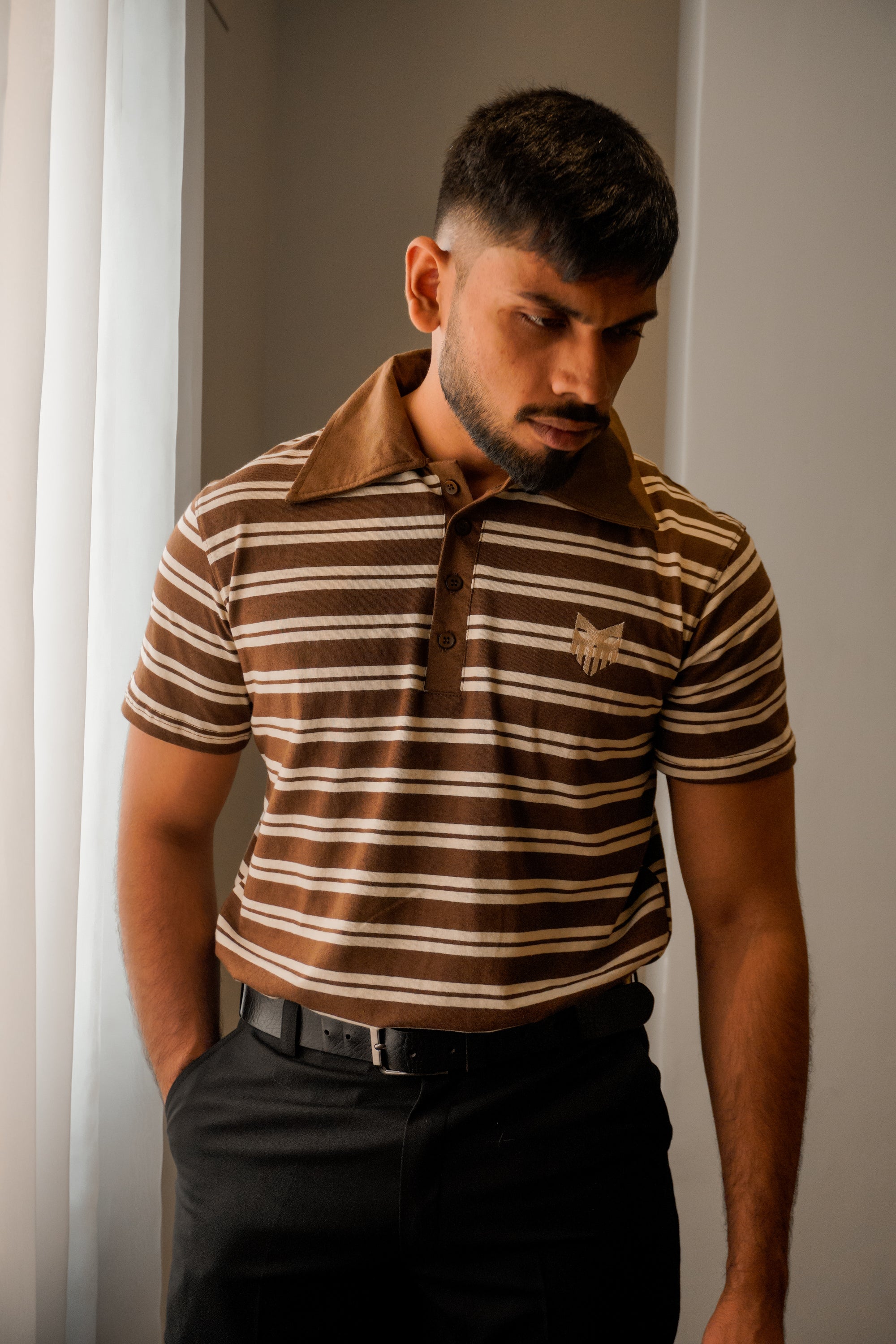 4-Buttoned Polo - Mocha Brown