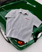The Oxford Boxy Shirt - Grey-White
