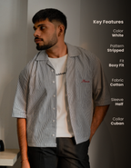 The Oxford Boxy Shirt - Grey-White