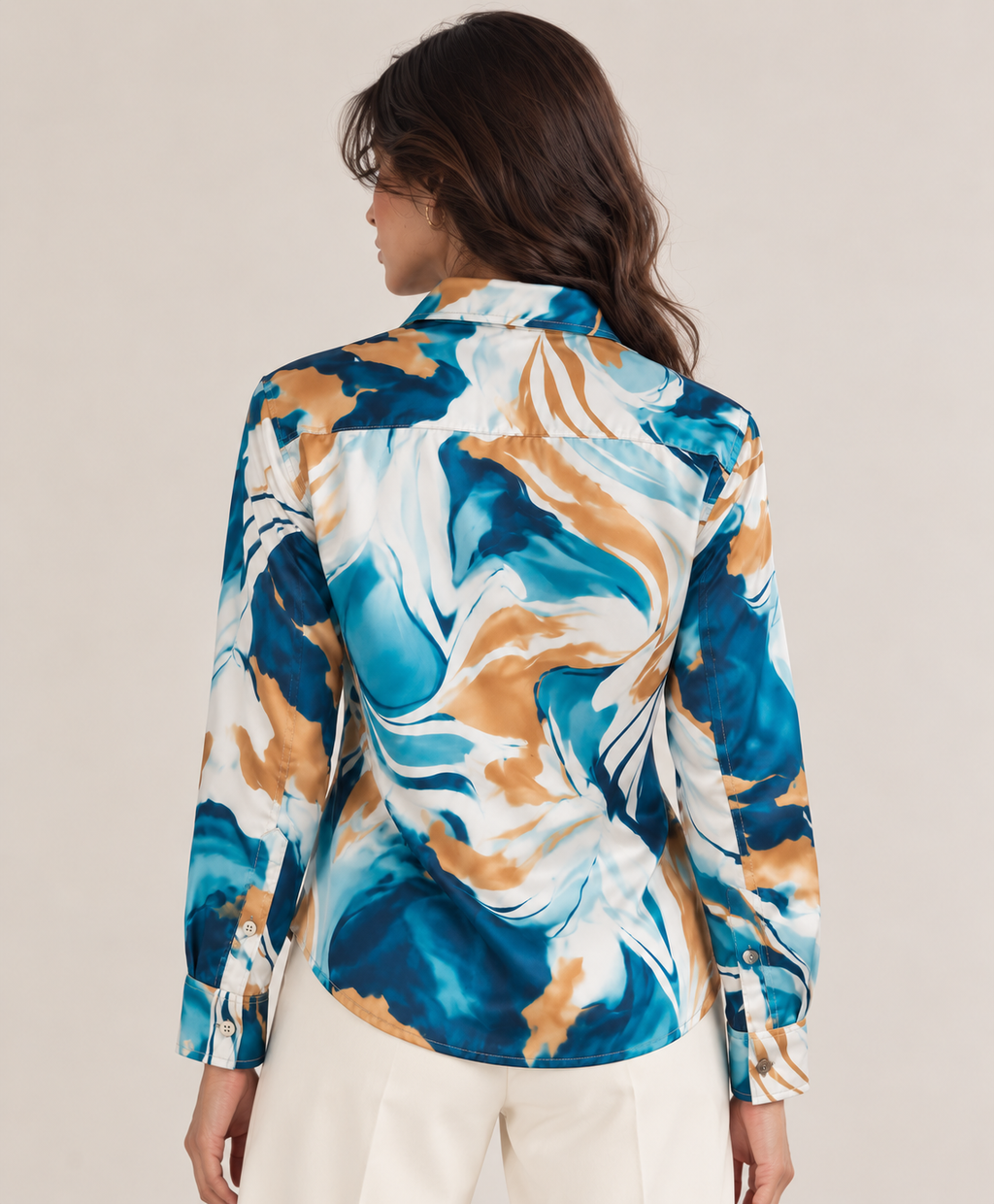 The Aura Marble Satin Shirt