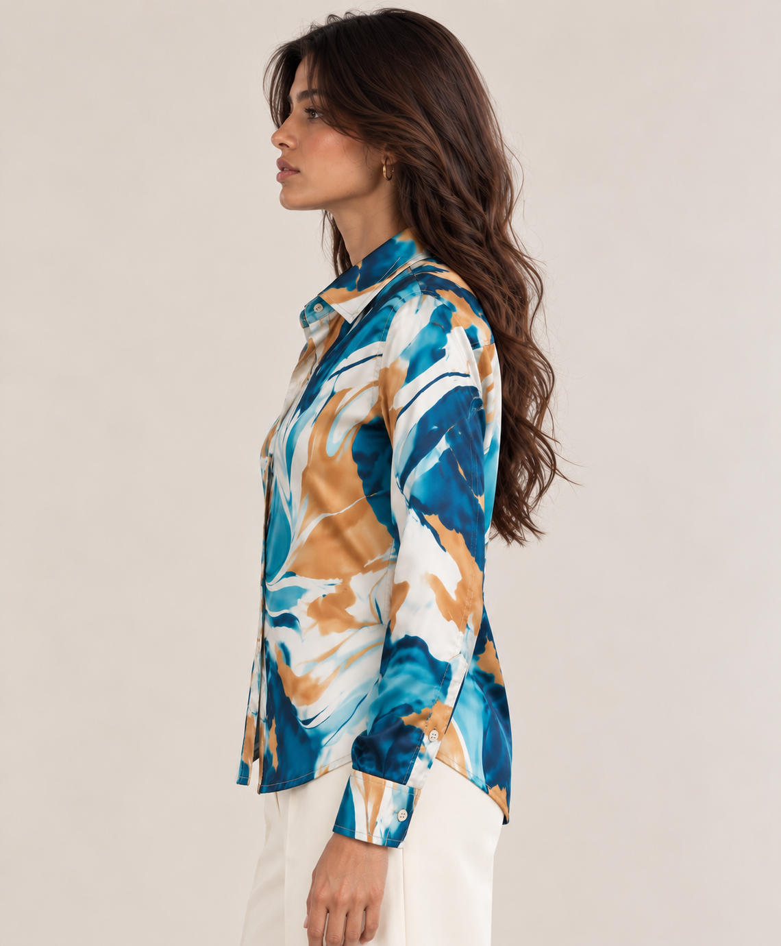 The Aura Marble Satin Shirt