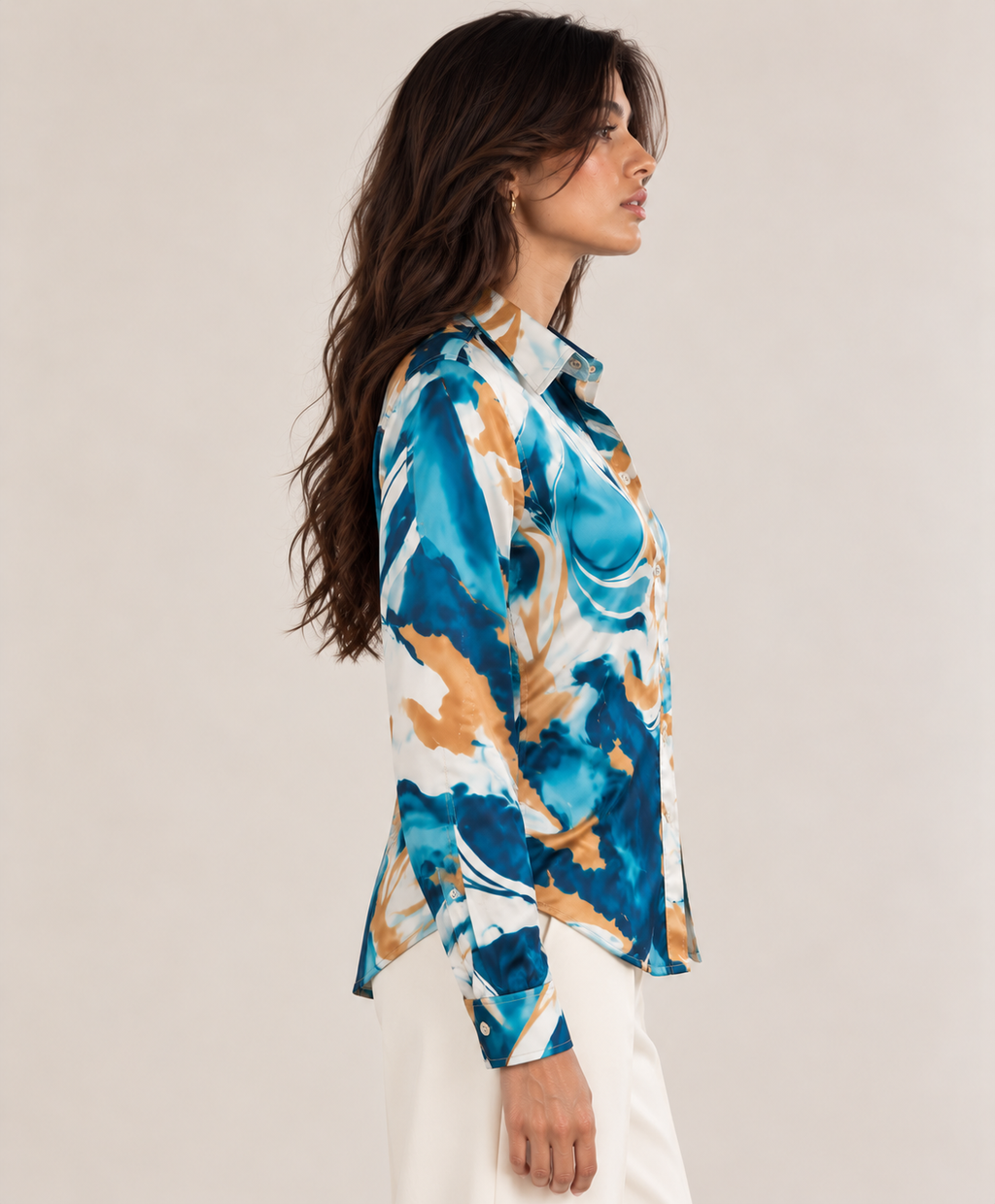 The Aura Marble Satin Shirt